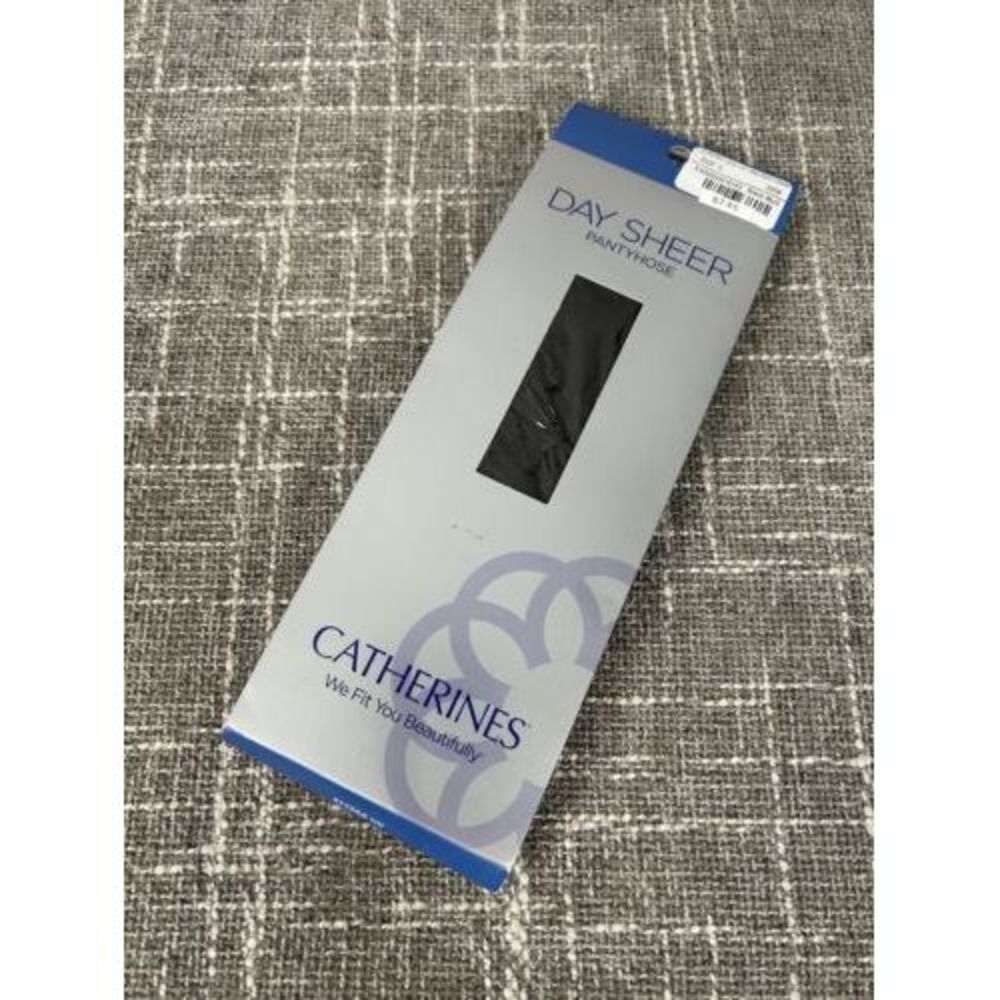 Catherine's Day Sheer Pantyhose Plus‎ Size C Black New Up to 6'0" and 300 lbs